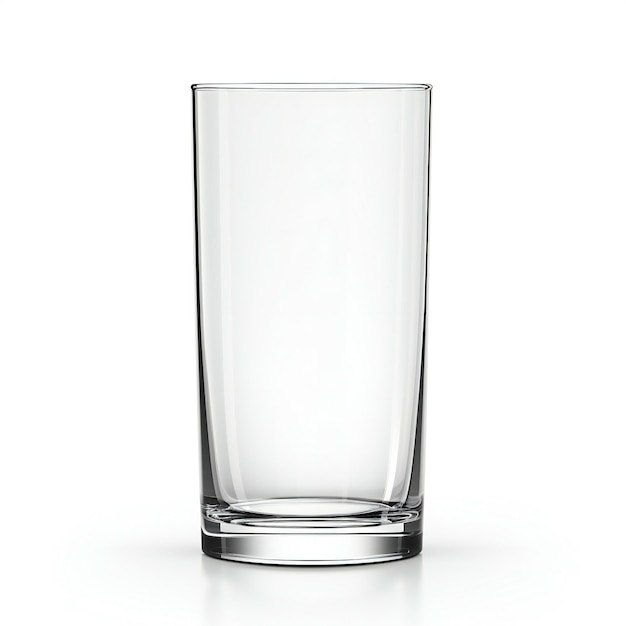 Un verre vide isolé sur un fond blanc.