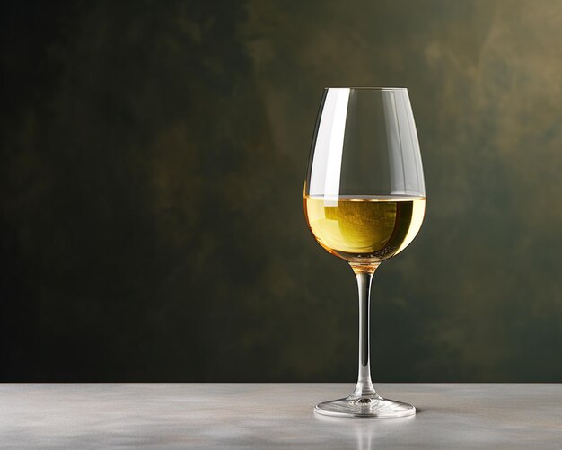 Photo un verre de vin blanc sur un fond sombre