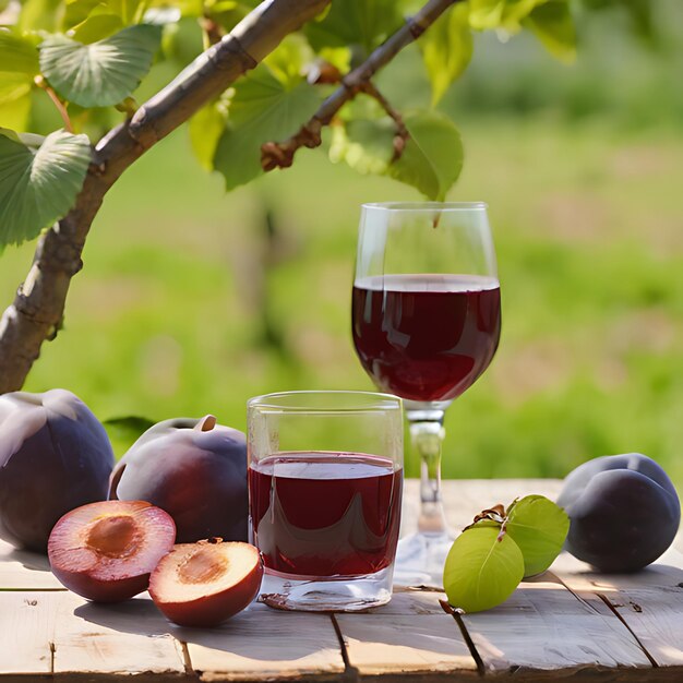 un verre de vin à côté d'un pamplemousse et un verre de vins