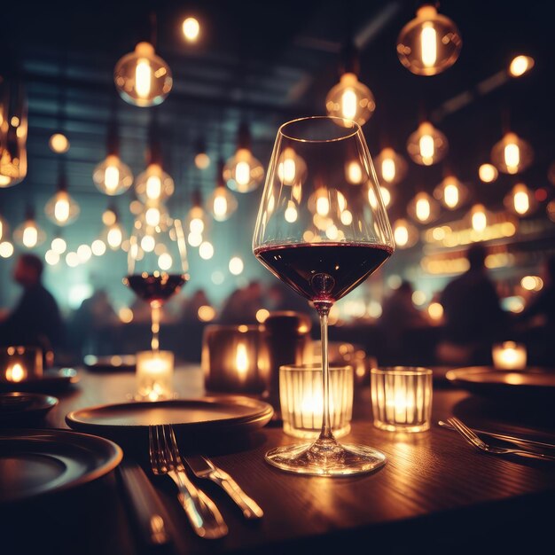 un verre de vin dans un restaurant