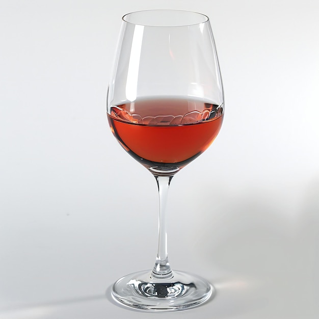 Photo verre à vin avec du vin rouge sur un fond blanc