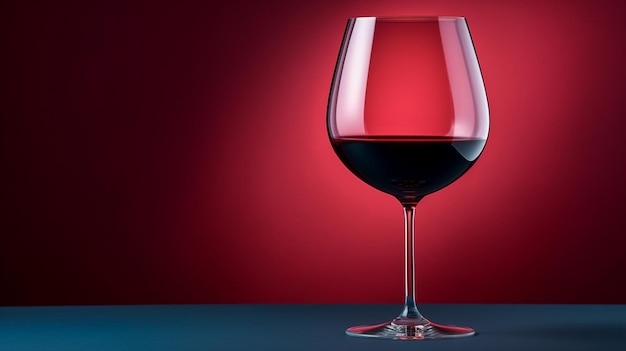 un verre de vin est à moitié rempli de vin rouge.