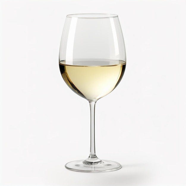 verre à vin sur un fond blanc généré par l'IA