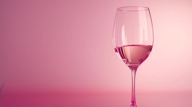 un verre de vin sur un fond rose