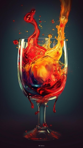 Photo un verre de vin avec un liquide rouge dedans.