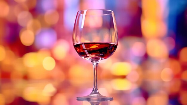 Verre à vin de luxe avec cabernet sauvignon reflétant le fond de la célébration