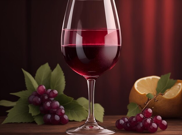 un verre de vin avec un pamplemousse