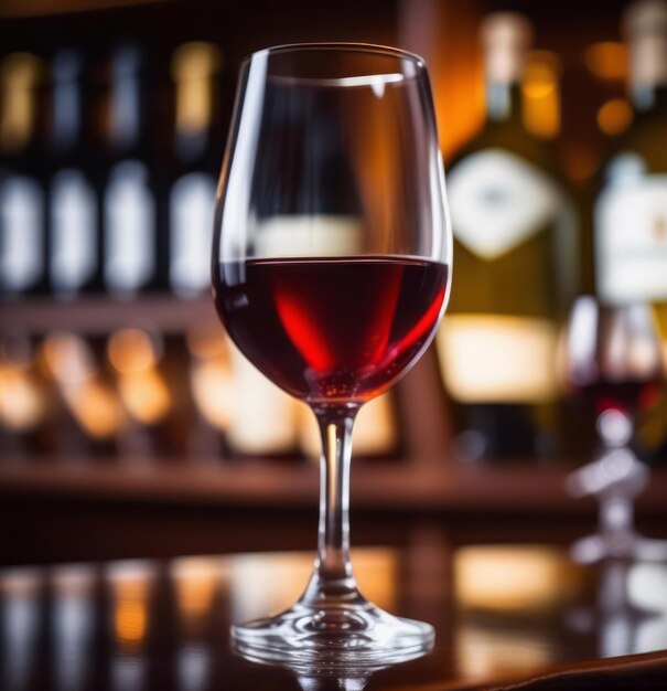 Un verre de vin de Porto sur un bureau de bar a généré de l'art