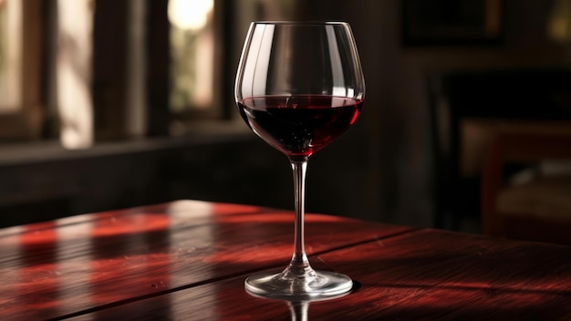 Un verre de vin rouge attendant le moment parfait.