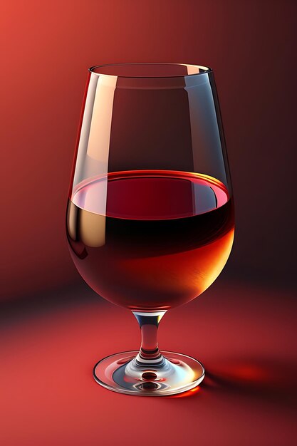 Verre de vin rouge avec effet d'ombre solaire Concept de dégustation de vin Vue de dessus plate