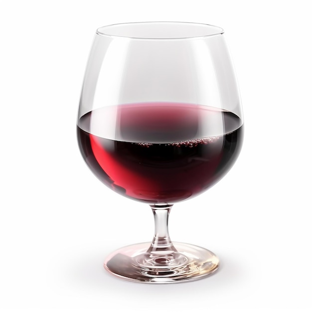 Un verre de vin rouge est rempli de vin rouge.