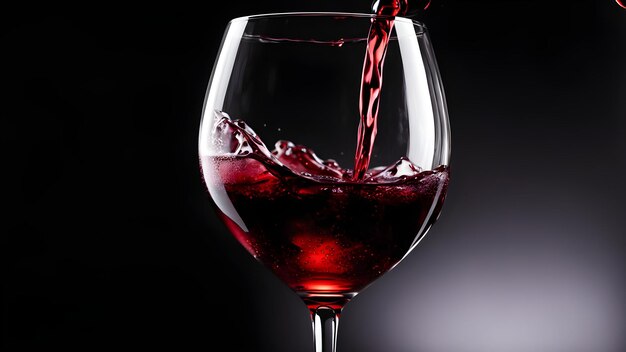 un verre de vin rouge est versé dans un verre