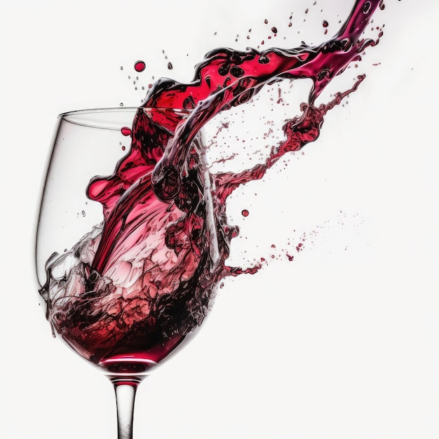 Verre à vin rouge Illustration AI Générative