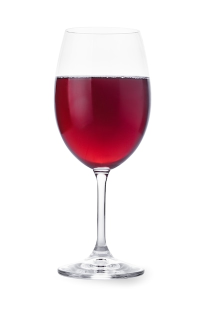 Verre de vin rouge isolé sur fond blanc