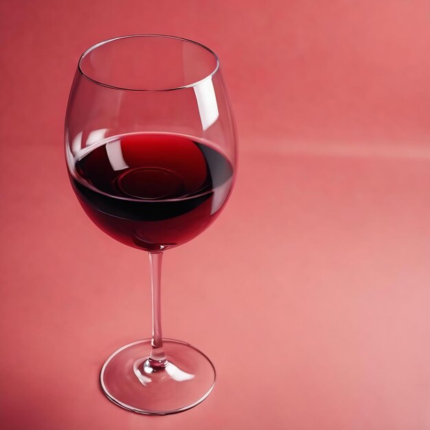 Un verre de vin rouge lors d'une dégustation de vin concept de vin rouge sur fond coloré vue supérieure à plat