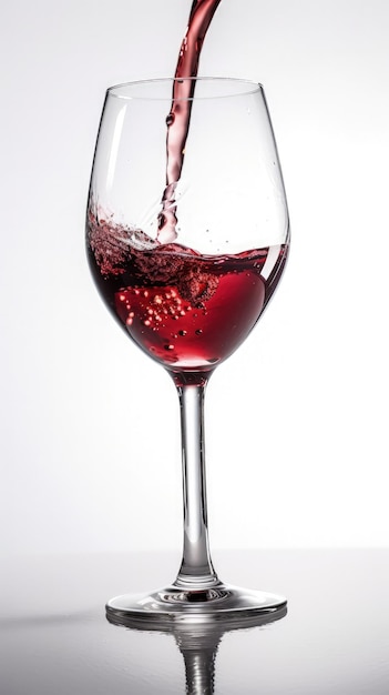 Un verre de vin rouge y est versé AI générative
