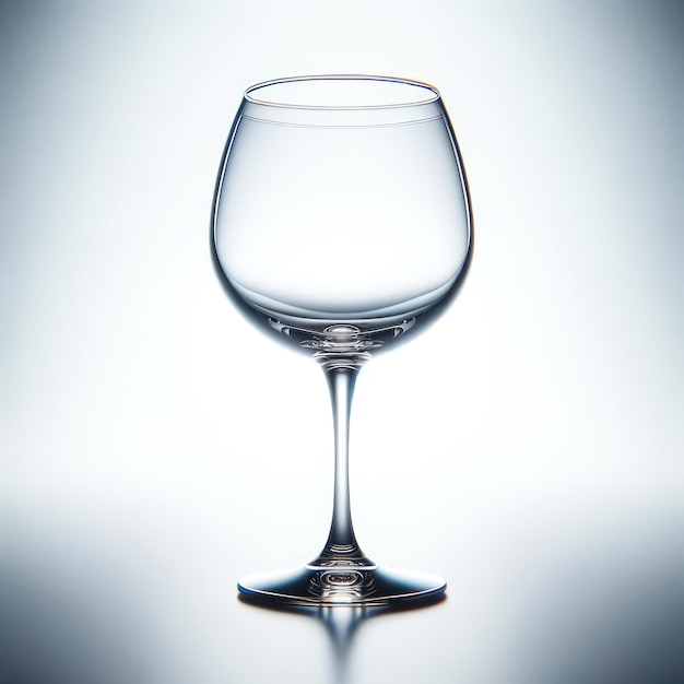 un verre de vin vide sur un fond blanc