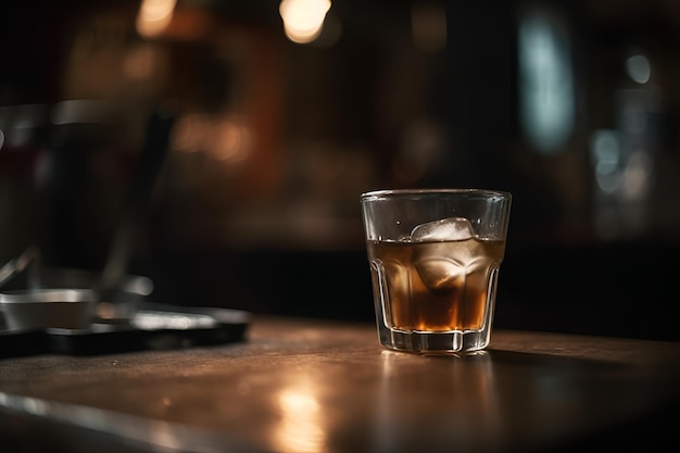 Le verre de whisky sur le bar