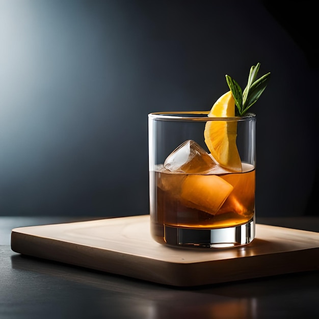 Un verre de whisky avec un citron à côté