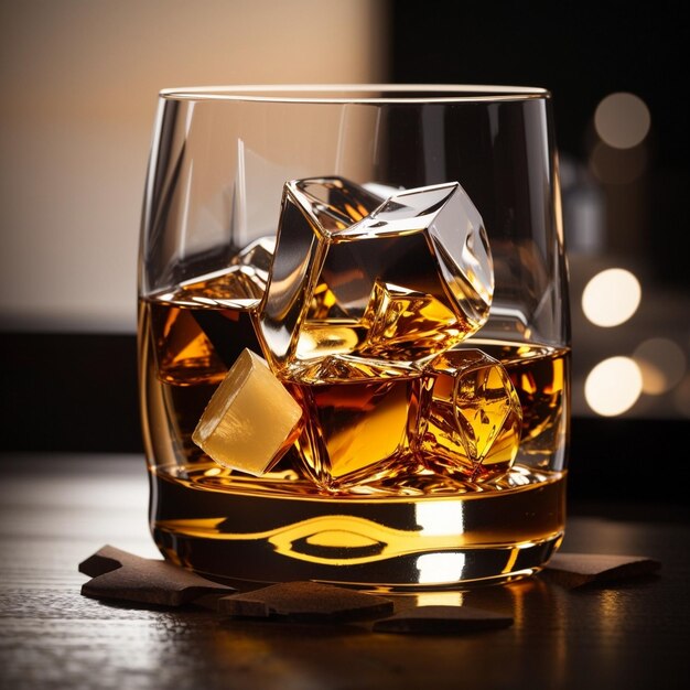 Un verre de whisky avec du whisky