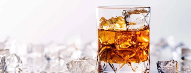 Un verre de whisky glacé sur la table