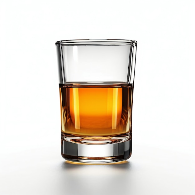 Un verre de whisky isolé sur un fond blanc