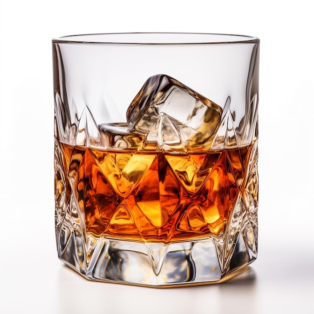 verre de whisky isolé sur fond noir AI Generative