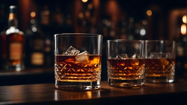 verre de whisky photo sur le bar