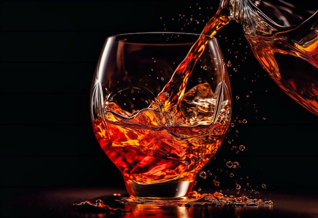 Un verre de whisky y est versé