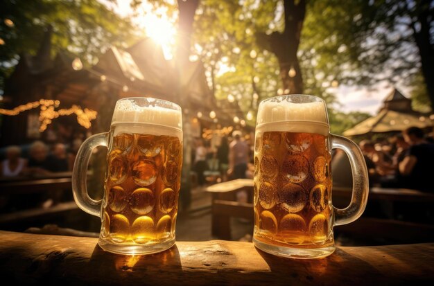 Photo verres de bière à la fête de la bière