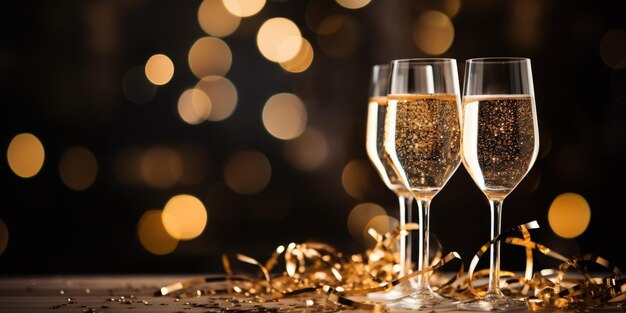 des verres de champagne pour la fête du Nouvel An