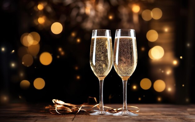 Des verres de champagne pour le réveillon du Nouvel An