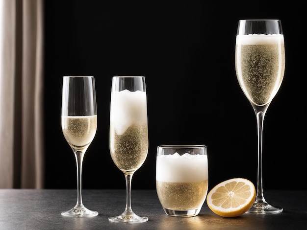 verres de champagne sur table