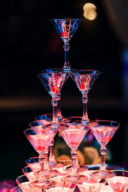 Verres à cocktail Martini pour un événement festif