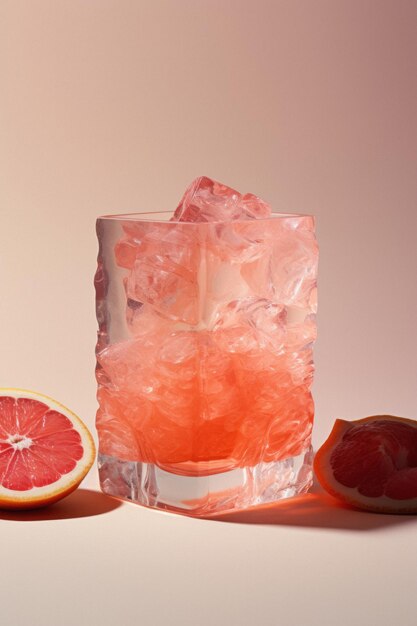 Des verres avec des cocktails et de la glace.