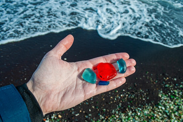 Verres colorés à la mer Exotique