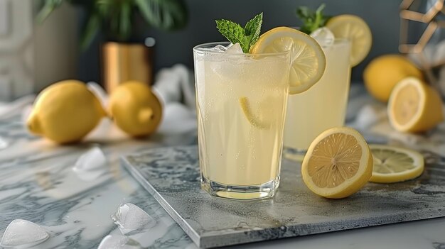 Photo des verres de limonade sur la table