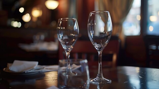 Des verres vides dans un restaurant