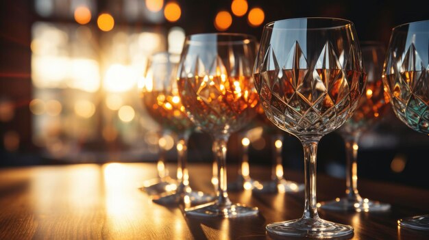 Verres de vin avant le début des vacances Arrière-plan lumineux Arrière-plans Hd