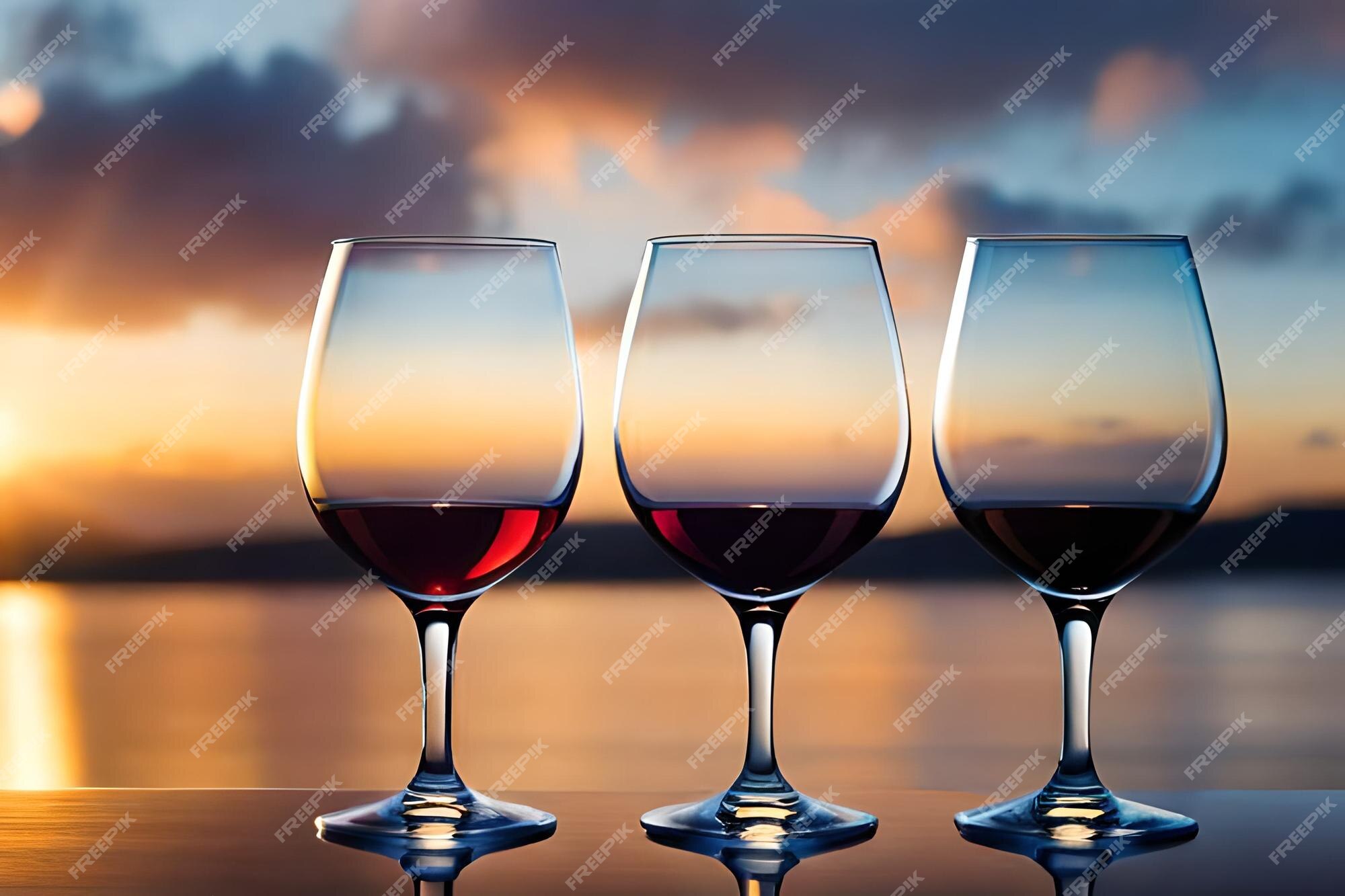 Verres De Vin Rouge Et Blanc Réalistes