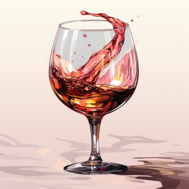 Verser du vin dans un verre Verser la perfection liquide Illustration de dessin animé Arrière-plan