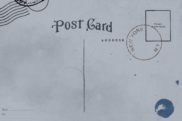 Verso de la carte postale avec une tache sale