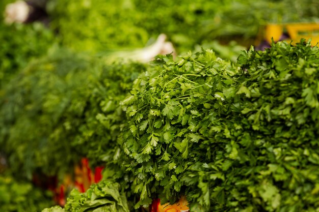 Verts frais au marché des fermiers