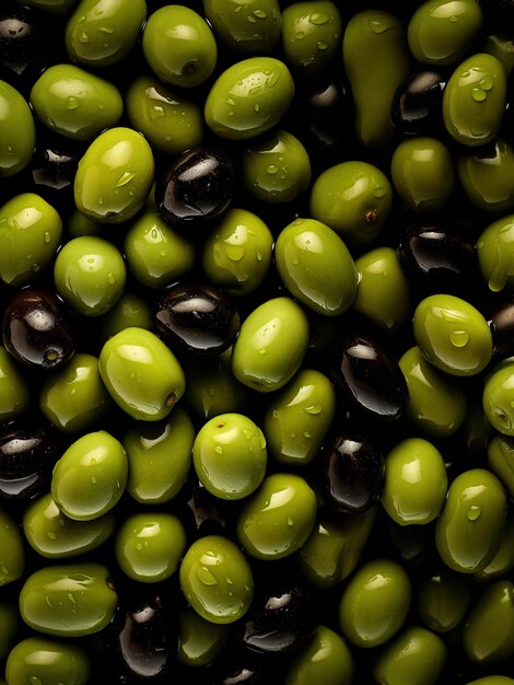 Photo les verts méditerranéens dans un contexte d'olives délicieuses