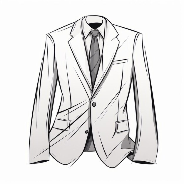 Une veste blanche et une cravate sur fond blanc