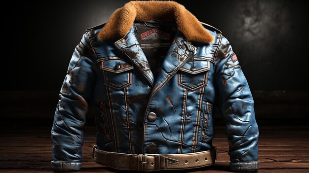 Veste en denim en forme de monklet