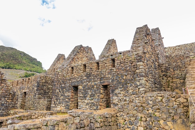 Vestiges archéologiques du Machu Picchu situé dans les montagnes de Cusco. Pérou