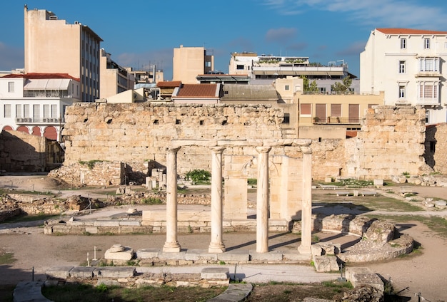 Vestiges de la bibliothèque d'Hadrien à Athènes