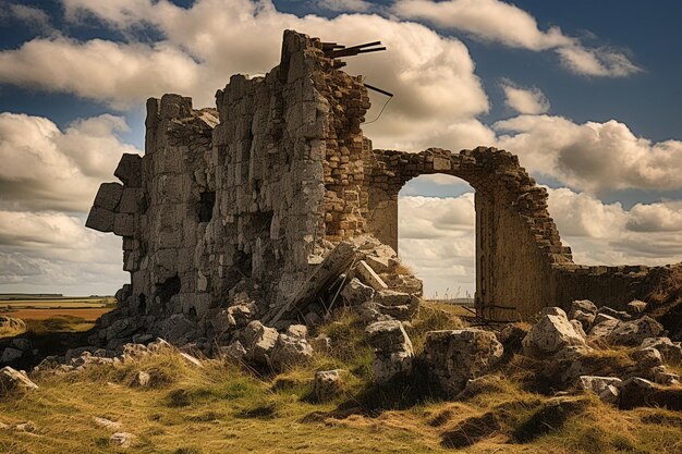 Photo les vestiges d'un vieux château délabré