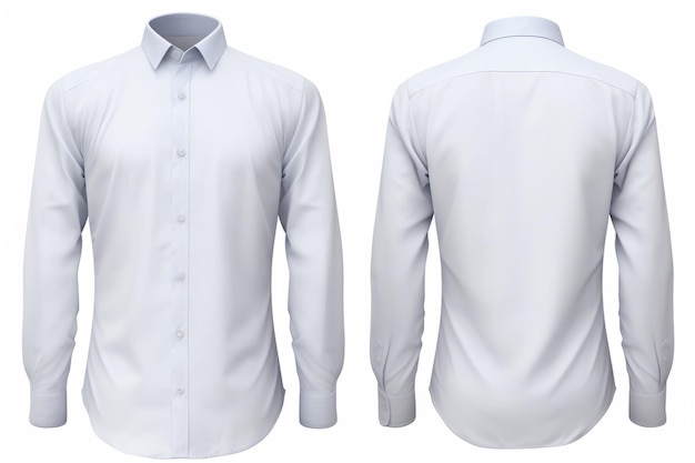 Vêtement d'affaires élégant Vue avant et arrière de la chemise bleue blanche M0081503